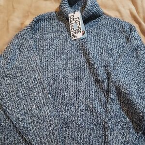 Future Collective Women's Blue Turtleneck Sweater